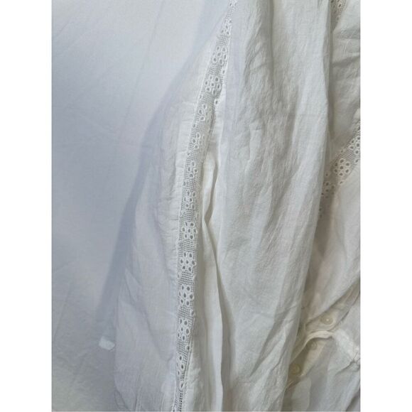 Free People White crochet and lace button down shirt - Picture 4 of 10